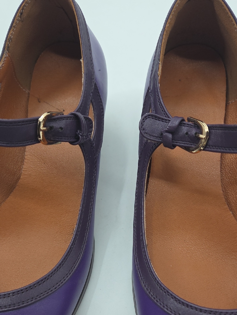 Women’s Retro Purple Mary Jane Heels - Picture 15 of 16